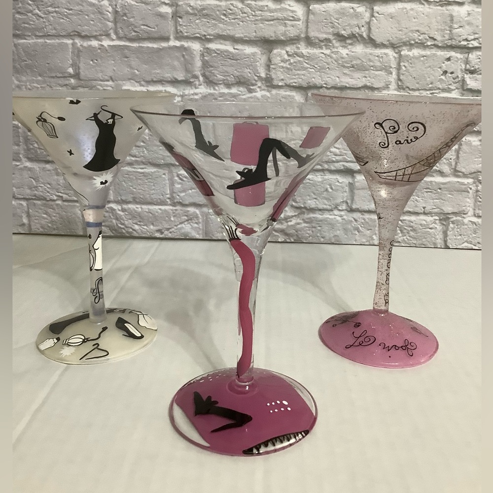 Lolita Painted Girls Cocktail Glass (3 count) (B326)